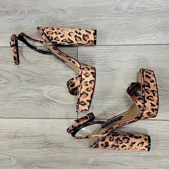 Jessica Rich Size 5.5/36 Leopard Print Platform Strappy Heels NEW - Picture 6 of 9